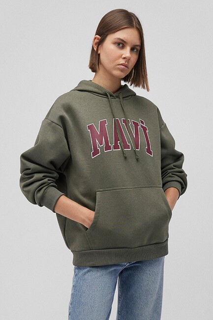 Mavi - Kadın Mavi Logo Kapüşonlu Sweat 1600361-71581 Haki 