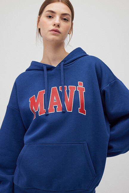 Mavi - Kadın Mavi Logo Kapüşonlu Sweat 1600361-82625 Lacivert (1)