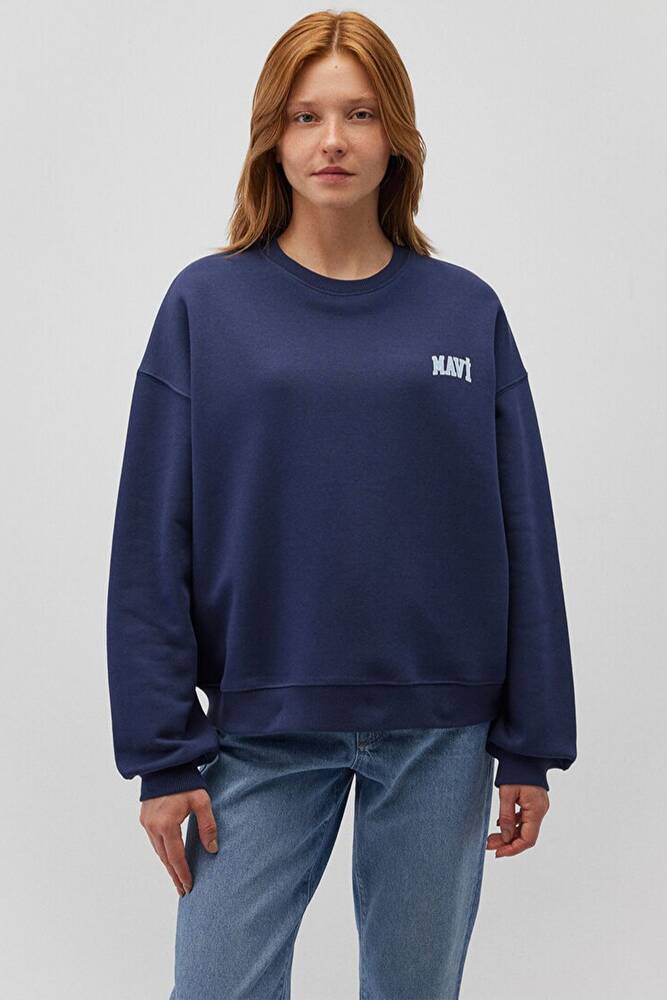 Kadın Mavi Logo Sweat 1611600-70487 Mavi 