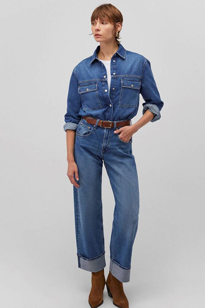 Kadın Morgan 90'S Denim Gömlek 1210668-87785 Mavi 