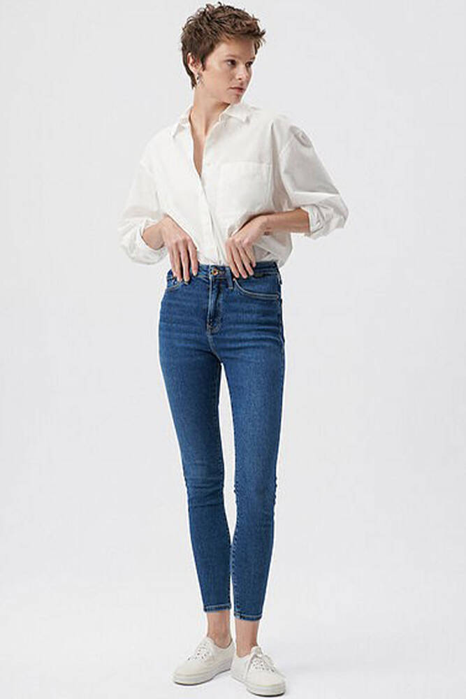 Kadın Serenay Gold Jean Pantolon 100980-33687 Mavi 