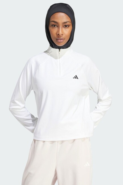 Adidas - Kadın TR-ES 1/4 Fermuarlı Sweat IN9170 Beyaz 