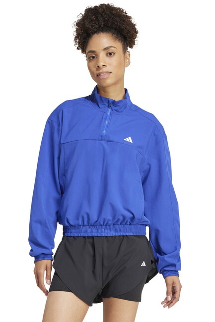 Adidas - Kadın TR-ES 1/4 Fermuarlı Sweat IX1029 Mavi 