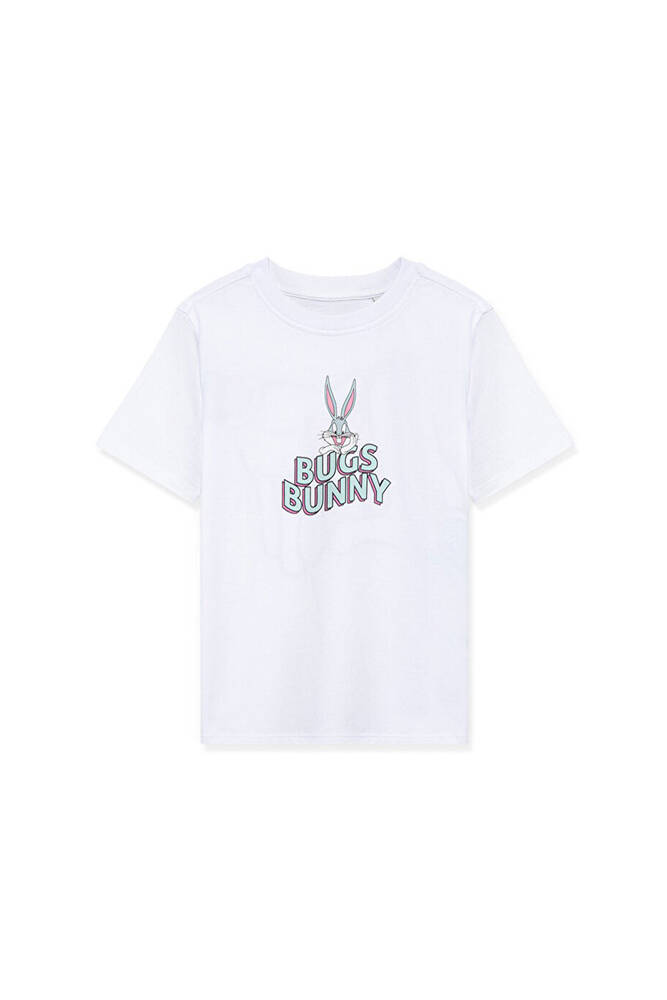 Kız Çocuk Bugs Bunny Baskılı Tişört 7610160-620 Beyaz 