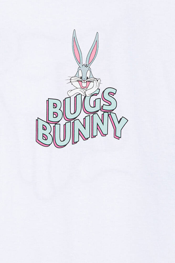 Kız Çocuk Bugs Bunny Baskılı Tişört 7610160-620 Beyaz 