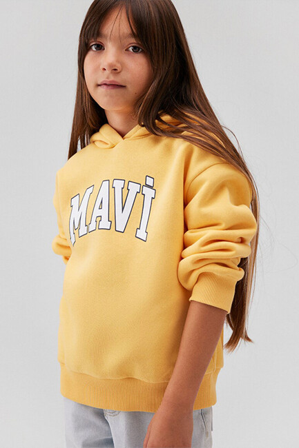 Mavi - Kız Çocuk Mavi Logo Sweat 7610035-71377 Sarı 