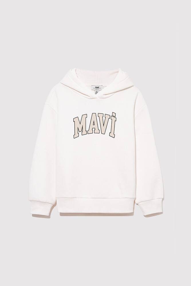 Kız Çocuk Mavi Logo Sweat 7610035-81964 Beyaz 