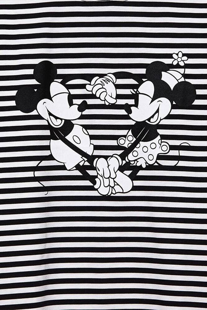 Kız Çocuk Mickey ve Minnie Baskılı Tişört 7610252-85308 Gri 