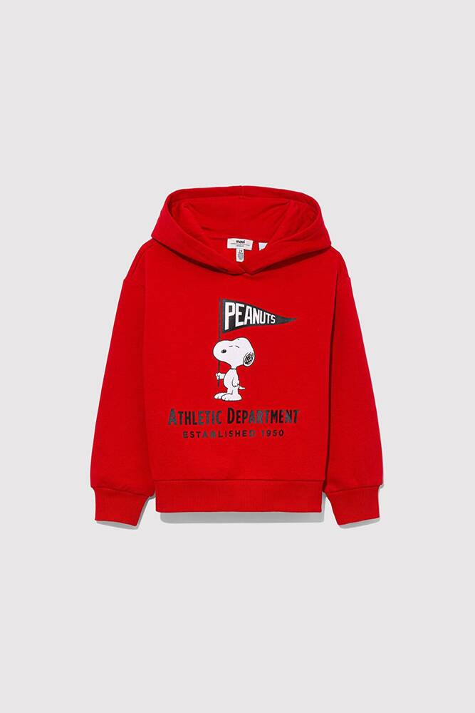 Kız Çocuk Peanuts Baskılı Sweat 7S10068-35476 Kırmızı 