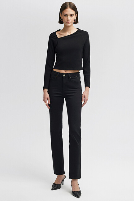 Mavi - Mavi Kadın Kendra Black Gold Nıghts Pant Jean 1074622002 Siyah 