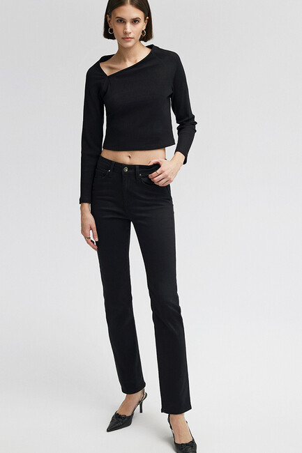 Mavi - Mavi Kadın Kendra Black Gold Nıghts Pant Jean 1074622002 Siyah (1)